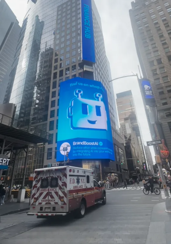 Our robot on a Times Square billboard, New York